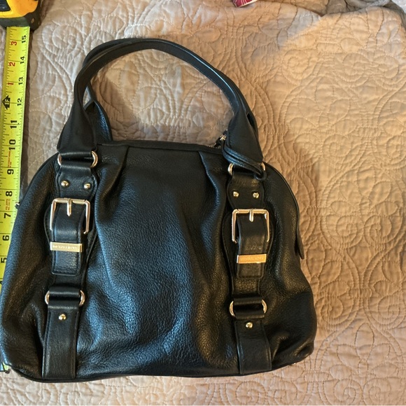 Michael Kors Black Leather Satchel Bowler Bag Hobo w/Gold Accent Excellent Cond - Picture 7 of 9